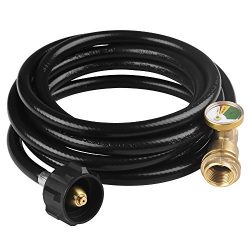 SHINESTAR 12 FT Propane Hose with Gauge/Leak Detector Replacement for Gas Grill, Heater and All  ...