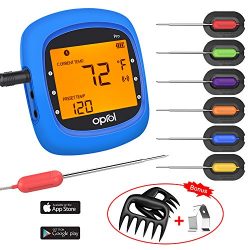 Bluetooth Meat Thermometer, Wireless Bluetooth Digital BBQ for Grilling Thermometer Smart with 6 ...