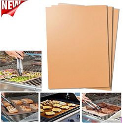 New Fashion Bake Mat Kitchen Copper Chef Grill Outdoor BBQ Tools (Brown 3pack)