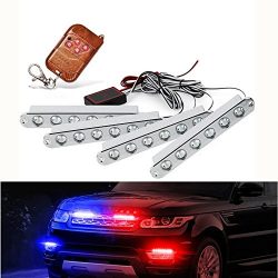 Dealpeak 4×6 LED 12V 5.2″ Car Emergency Lights Vehicle Strobe Lights Truck Under Glow ...