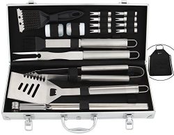 ROMANTICIST 21Pc Heavy Duty Stainless Steel BBQ Grill Tool Accessories Set – Outdoor Campi ...