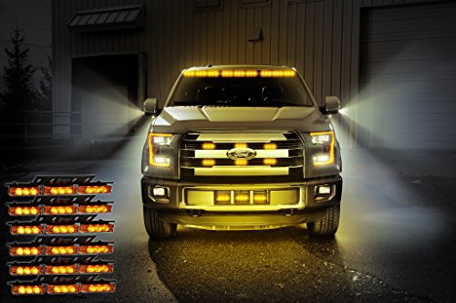 Zone Tech Amber 54x LED Emergency Service Vehicle Deck Grill Warning Light – 1 set