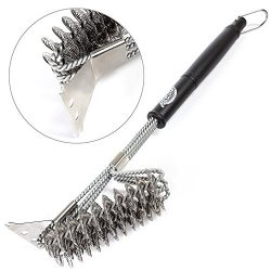 BBQ Grill Cleaning Brush with Scraper – Grill Brush – BBQ Brush – Barbecue Cleaner – Safe Bristl ...