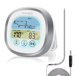 Sunavo MT-04 Touchscreen Cooking Meat Thermometer Digital Food Thermometer Instant Read with Tim ...