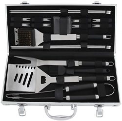 POLIGO 19-Piece BBQ Grill Tools Set – Heavy Duty Stainless Steel Barbecue Grilling Utensil ...