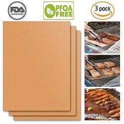 UCHO Copper Grill Mat（Set of 3)15.75×13”|FDA-Approved | Non-Stick, Durable, Washable ...