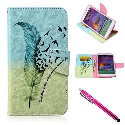 Galaxy Note 4 Case, Firefish [Kickstand] Note 4 Case Leather Wallet Bumper Slim Shock Absorption ...