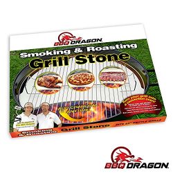 BBQ Dragon Heat Deflecting Grill Stone, Smoking Stone & Pizza Stone for 22″ Weber Kett ...