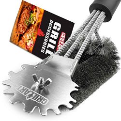 Grill Brush and Scraper Universal Fit – Adjustable BBQ Grill Accessories Cleaning Kit R ...