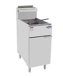 Atosa USA ATFS-40 (High BTU 102k) Heavy Duty 40 lbs Stainless Steel Deep Fryer – Natrual Gas