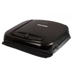 George Foreman 6-Serving Removable Ceramic Plate Electric Indoor Grill and Panini Press with Adj ...