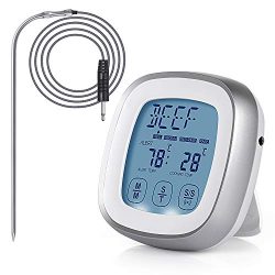 Wehome Digital Meat Thermometer,Touchscreen Instant Read Meat Thermometer with Timer Alert for f ...