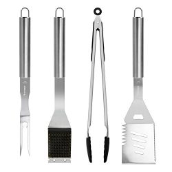 BBQ Tools Set, totobay 4-Piece Grill Tools set Multufuctional Heavy Duty Stainless Steel Barbecu ...