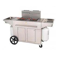 Crown Verity CV-PF-2NG 53″ Double Tank Outdoor Portable Fryer with 180 000 BTU/H 80 lbs. C ...