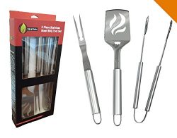 BBQ Grilling Tools Set – Heavy Duty 20% Thicker Stainless Steel – Professional Grade ...