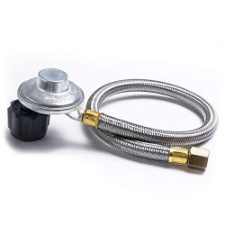 SHINESTAR 21-inch Right Angle Stainless Steel Braided Propane Hose Regulator Replacement Weber G ...