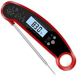 Grilleroy BBQ Meat Thermometer Ultra Fast Read Thermometer Waterproof Thermometer with Large LCD ...