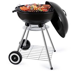 BEAU JARDIN BBQ011 barbeque003 18 inch Charcoal Portable Grilling, 18″x24″, Black