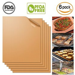 UCHO Copper Grill Mat（Set of 6)15.75×13”|FDA-Approved | Non-Stick, Durable, Washable ...