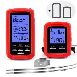 Wireless Meat thermometer – digital grill oven or smoker remote food thermometers, Wireles ...