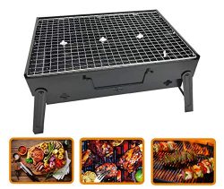RIGMA PORTABLE BARBECUE CHARCOAL GRILL – FOLDING & LIGHTWEIGHT COMPACT BBQ – STA ...