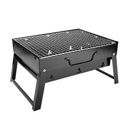 Woby BBQ Charcoal Grill Small Foldable Portable Lightweight Tabletop Barbecue Grill Cooker for O ...