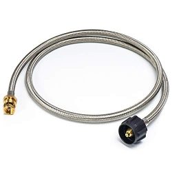 XHome 5 Feet Braided Propane Tank Adapter Hose Stainless Steel Pipe 1 lb to 20 lb Converter for  ...