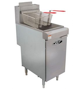 JET JFF3-40N Stainless Steel Commercial Heavy Duty Floor Gas Deep Fryer 90000 BTU Per Hour Adjus ...