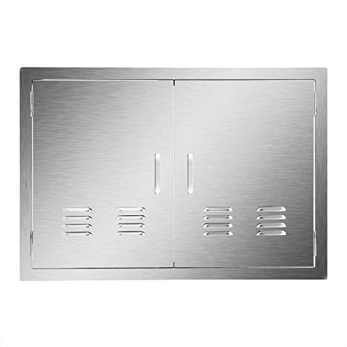 CO-Z Stainless Steel Access Door, 304 Brushed SS Double BBQ Doors with Vents for Outdoor Kitchen ...