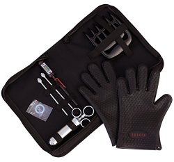 TeiKis BBQ Set [1x BBQ Gloves, 1x Bear Paws Meat Handler, 1x Seasoning Injector Grilling, 1x Cas ...