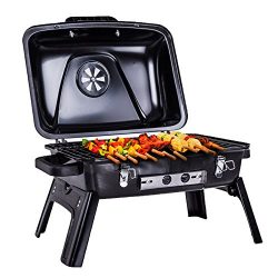 Pinty Portable Folding Charcoal Grill Carbon Steel Tabletop BBQ Grill for Outdoor Use, 250 Squar ...