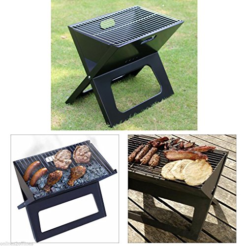 Steel Folding Compact Portable Charcoal BBQ Grill Outdoor Camping Cooker Smoker
