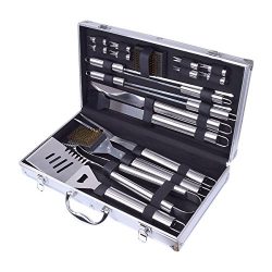 Home-Man 19-Piece BBQ Grill Tools Set-Barbecue Accessories with Aluminium Case-Professional Grad ...