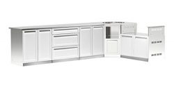 4 Life Outdoor W40090 Outdoor Kitchen Cabinet, 5-Piece Set (170″ x 35″ x 23.5″ ...