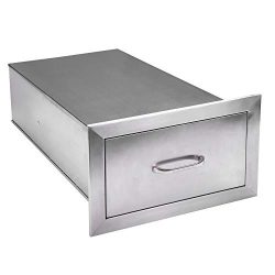 Seeutek Outdoor Kitchen Drawer 304 Stainless Steel 14″ W x 8.5″ H Single Layer Acces ...