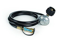 Camco Low Pressure Gas Regulator with 6′ Hose and Female Quick Connect x Acme Nut- Simple  ...