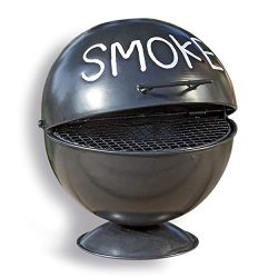 Whole House Worlds The Smoke Ashtray, Lidded Dome with Pedestal Base, BBQ Grill Party Style, Bla ...