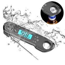 Digital Instant Read Meat Thermometer，Waterproof Meat Thermometer BBQ Thermometer with Calibrat ...