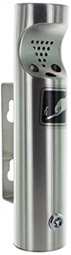 ELITRA Wall Mounted Outdoor Cigarette Butt Receptacle, Silver