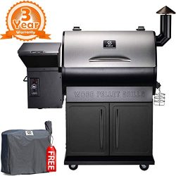 Z GRILLS 2019 Deluxe Wood Fired Pellet Outdoor 8 in 1 BBQ Smokers/Elite Wood Pellet Grill with S ...