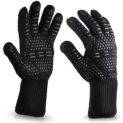 Mnyycxen Extreme Heat Resistant Gloves, BBQ Gloves, Hot Oven Mitts, Charcoal Grill, Smoking, Bar ...