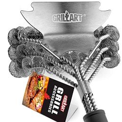 GRILLART Grill Brush Bristle Free – Safe BBQ Cleaning Grill Brush and Scraper – 18&# ...