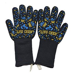 Mnyycxen Extreme Heat Resistant Gloves, BBQ Gloves, Hot Oven Mitts, Charcoal Grill, Smoking, Bar ...