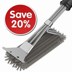 Grill Cleaner Brush – BBQ Brush – BBQ Grill Grate Cleaner Brush and Scraper –  ...