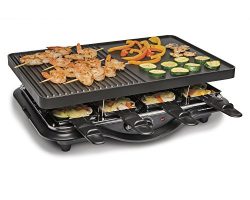 Hamilton Beach 31612-MX Raclette Indoor Grill, 200 Square Inch Nonstick, Black