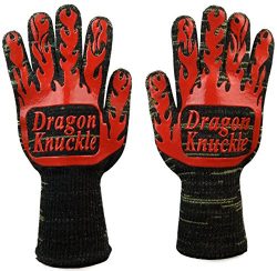 Dragon Knuckle Heat Resistant BBQ Gloves Oven Mitts EN 407 932ºF – Grilling Barbecue Charc ...