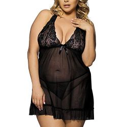 Plus Size Sexy Nightwear Underwear,Clearance Sales Christmas 2PCS Women Bee Babydoll Negligee Li ...