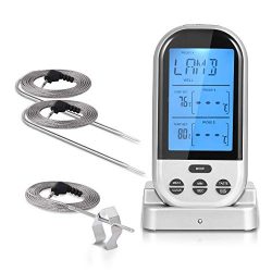 Wireless/Instant Read Meat Thermometer with Dual Probe for Smoker，Perfect for Grilling or Kitch ...