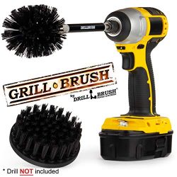 Grill Brush – Grill Accessories – Drill Brush – Black Ultra Stiff Bristle Clea ...