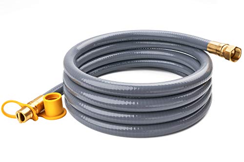 GASPRO 10 Feet 1/2″ ID Natural Gas Hose, Propane Gas Grill Quick Connect/Disconnect Hose A ...